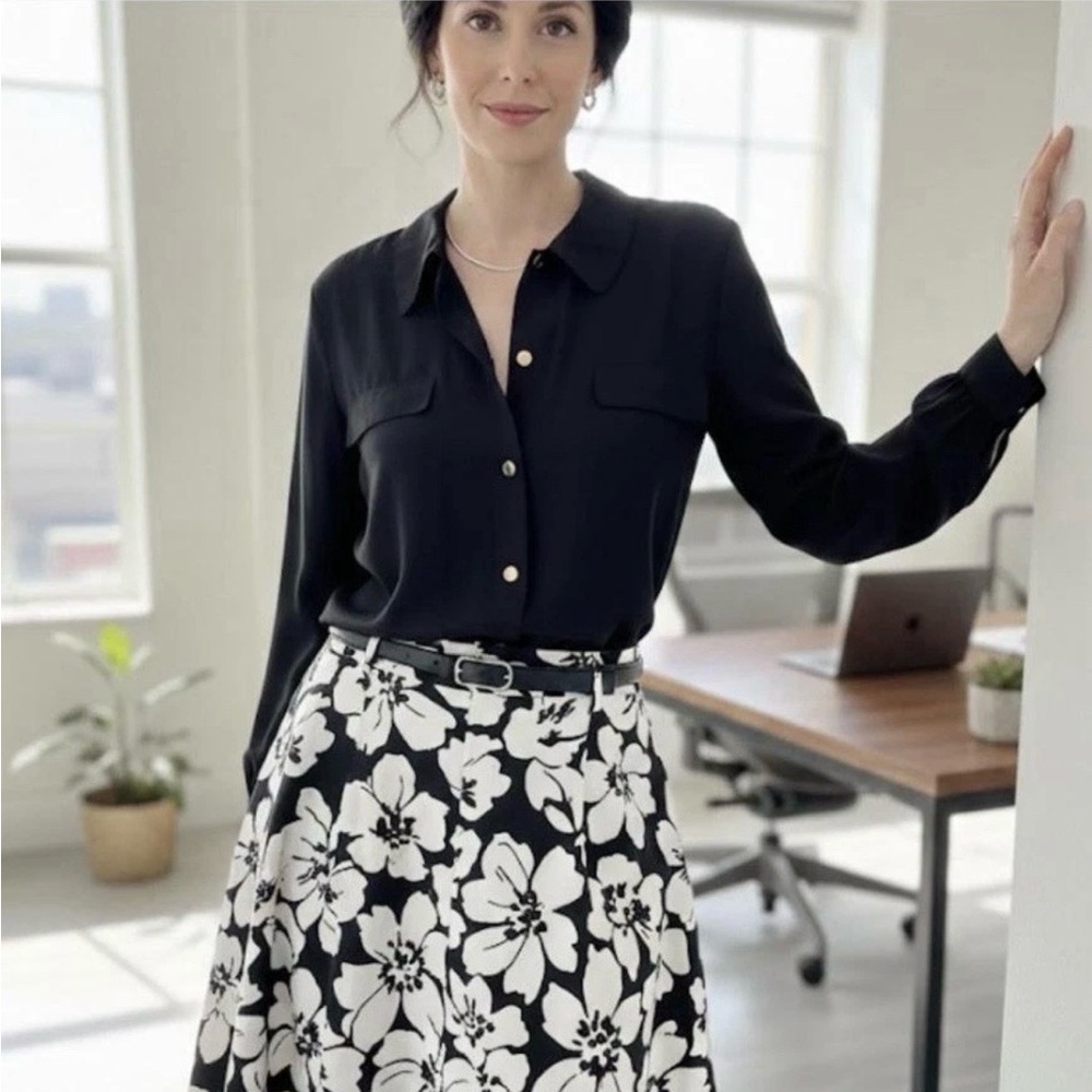 Vintage Lady Hutton Black Blouse Size 38
